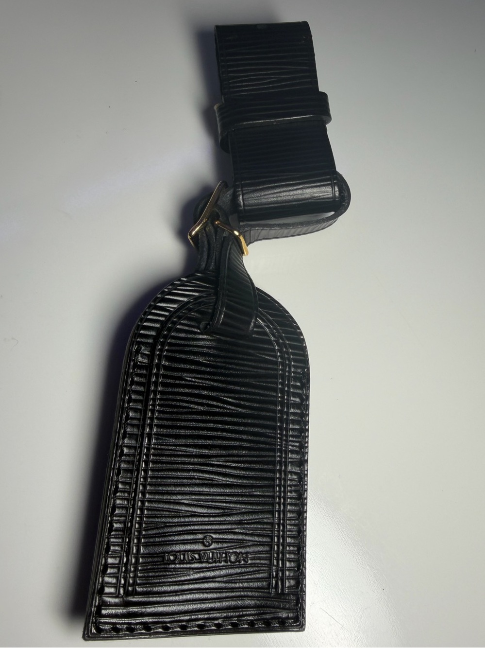 Louis Vuitton Black Epi Leather Luggage Tag with Strap